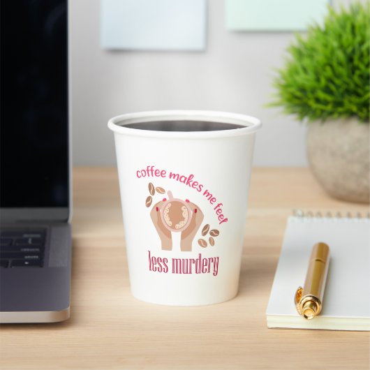 コーヒーを飲む感じと引用文が減るおもしろい 紙コップ (インサイチュ)