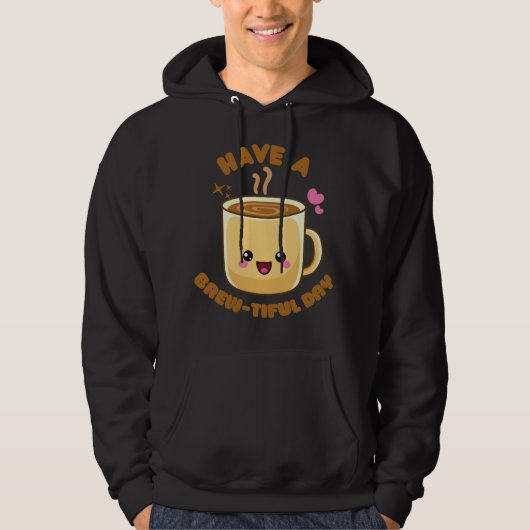 コーヒーを飲む日が良おもしろいいかわいいだ パーカ (正面)