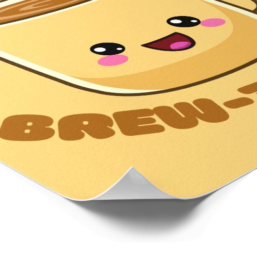 コーヒーを飲む日が良おもしろいいかわいいだ ポスター (角)