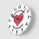 コーヒーを飲む時間を常に取る ラウンド壁時計 (傾斜)