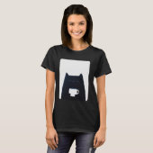 コーヒーを飲む猫 Tシャツ (正面フル)