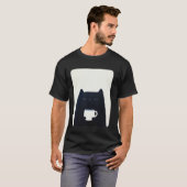 コーヒーを飲む猫 Tシャツ (正面フル)