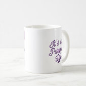 コーヒーを飲む紫の魔女 コーヒーマグカップ (正面右)