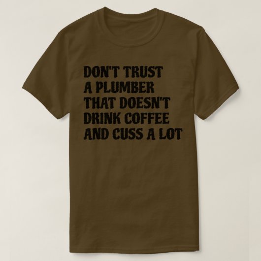 コーヒーを飲む配管工 Tシャツ (デザイン正面)