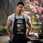 コーヒーを飲む エプロン