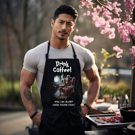コーヒーを飲む エプロン