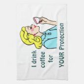 コーヒーを飲む キッチンタオル (縦)