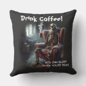 コーヒーを飲む クッション (裏面)
