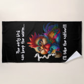 コーヒーを飲む ビーチタオル (正面)