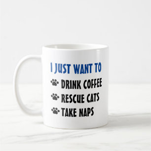 コーヒーを飲む、猫を救う、昼寝を取る コーヒーマグカップ