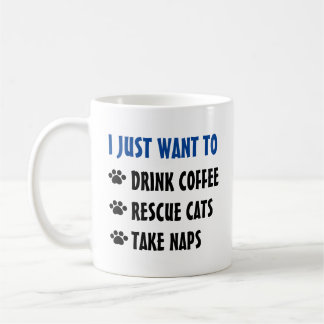 コーヒーを飲む、猫を救う、昼寝を取る コーヒーマグカップ