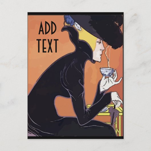 コーヒーを飲む，編集文字を追加， ポストカード (正面)