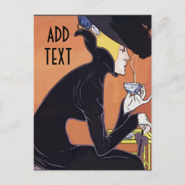 コーヒーを飲む，編集文字を追加， ポストカード