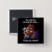 コーヒーを飲む 缶バッジ (正面&裏面)