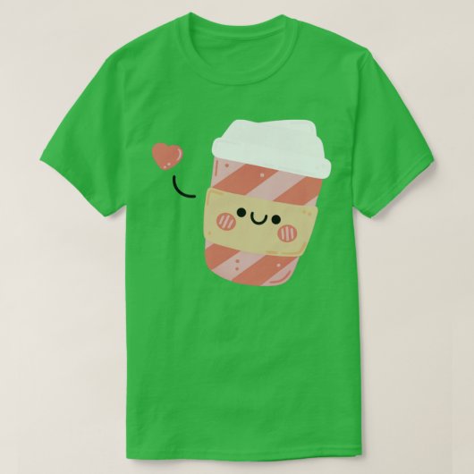 コーヒーを飲む Tシャツ (デザイン正面)