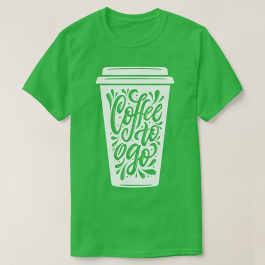 コーヒーを飲む Tシャツ (デザイン正面)