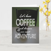 コーヒーを飲もう…グリーティングカード カード (黄色い花)