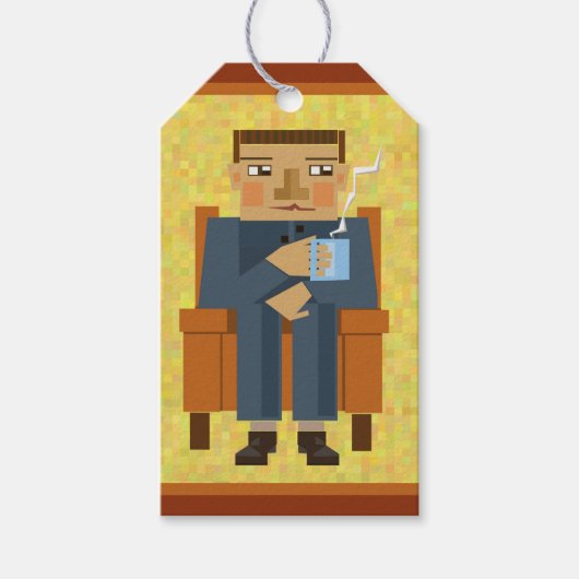 コーヒーを飲んだ人 ギフトタグ (正面)