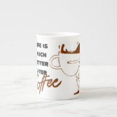 コーヒーを飲んだ後の人生はもっと素晴らしい Bone China マグカップ (正面)