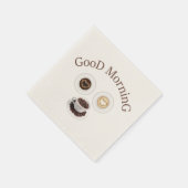 コーヒーを飲んでおはよう スタンダードカクテルナプキン (角)