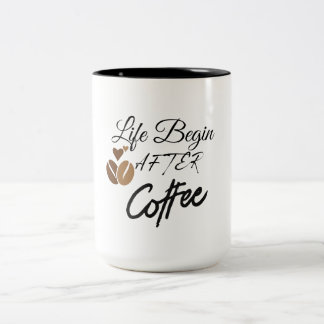 コーヒーを飲んでから命が始まる ツートーンマグカップ