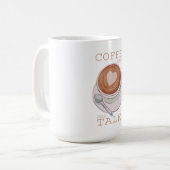 コーヒーを飲んでから話そう – 楽しい朝のコーヒーマグ コーヒーマグカップ (正面左)