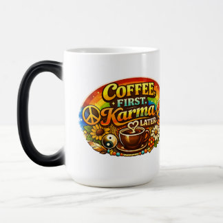 コーヒーを飲んでから、カルマに気をつけよう モーフィングマグカップ