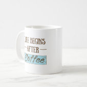 コーヒーを飲んでカフェインを飲んで生おもしろいきる コーヒーマグカップ (正面左)