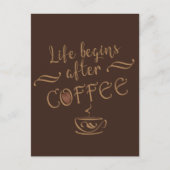 コーヒーを飲んでカフェインを飲んで生おもしろいきる ポストカード (正面)