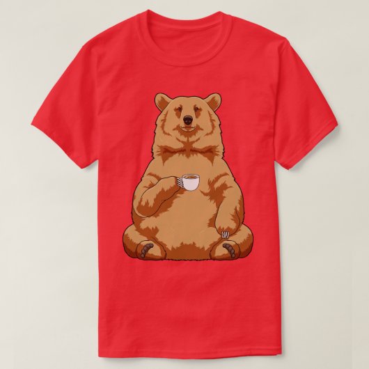 コーヒーを飲んでクマをする Tシャツ (デザイン正面)