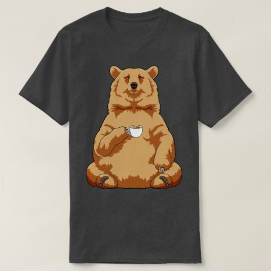 コーヒーを飲んでクマをする Tシャツ (デザイン正面)