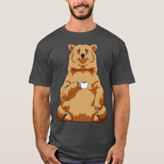コーヒーを飲んでクマをする Tシャツ
