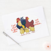 「コーヒーを飲んでニワトリを育てたい」 楕円形シール (封筒)