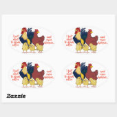 「コーヒーを飲んでニワトリを育てたい」 楕円形シール (シート)