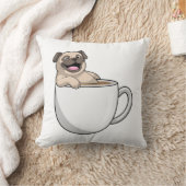 コーヒーを飲んでパグ クッション (ブランケット)