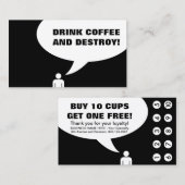 コーヒーを飲んでパンチカードを破壊する ロイヤリティカード (正面/裏面)