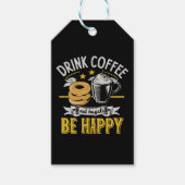 コーヒーを飲んでベーグルを食べて幸せに ギフトタグ (正面)