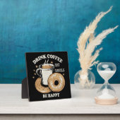 コーヒーを飲んでベーグルを食べて幸せに フォトプラーク (インサイチュ)