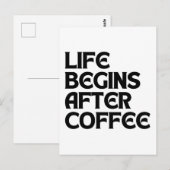 コーヒーを飲んで人生が始まる ポストカード (正面/裏面)