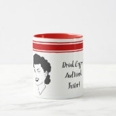 コーヒーを飲んで作業をより速くレトロスタイルマグカップ マグカップ (中央)