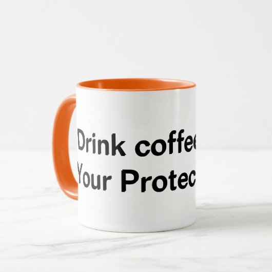 コーヒーを飲んで守ってくれ マグカップ (正面左)