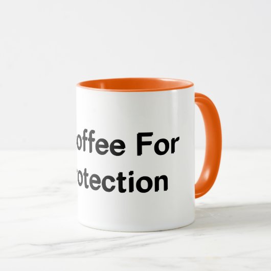 コーヒーを飲んで守ってくれ マグカップ (正面右)