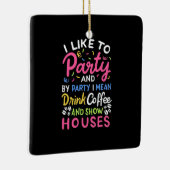 コーヒーを飲んで家を見せる セラミックオーナメント (右)