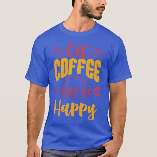 コーヒーを飲んで幸せな少年 Tシャツ (正面)