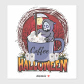 コーヒーを飲んで怖がる シール (シート)
