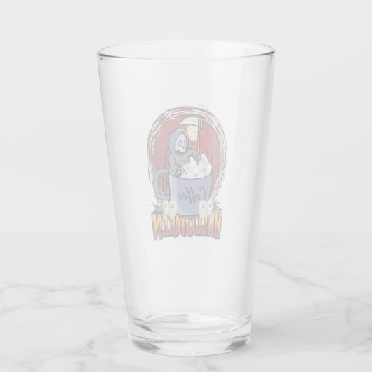 コーヒーを飲んで怖がる タンブラーグラス (裏面)