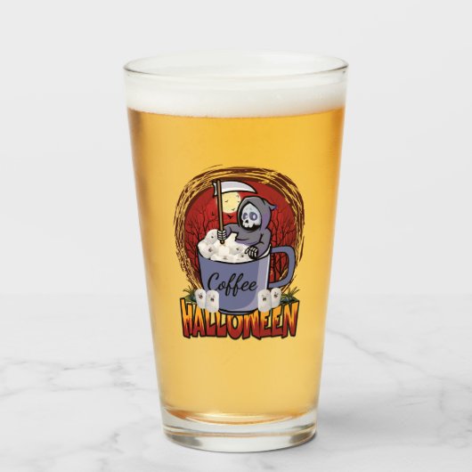 コーヒーを飲んで怖がる タンブラーグラス (ドリンク正面)