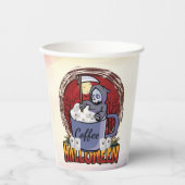 コーヒーを飲んで怖がる 紙コップ (正面)