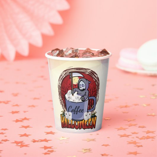 コーヒーを飲んで怖がる 紙コップ (インサイチュ)