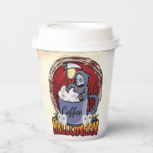 コーヒーを飲んで怖がる 紙コップ (正面)